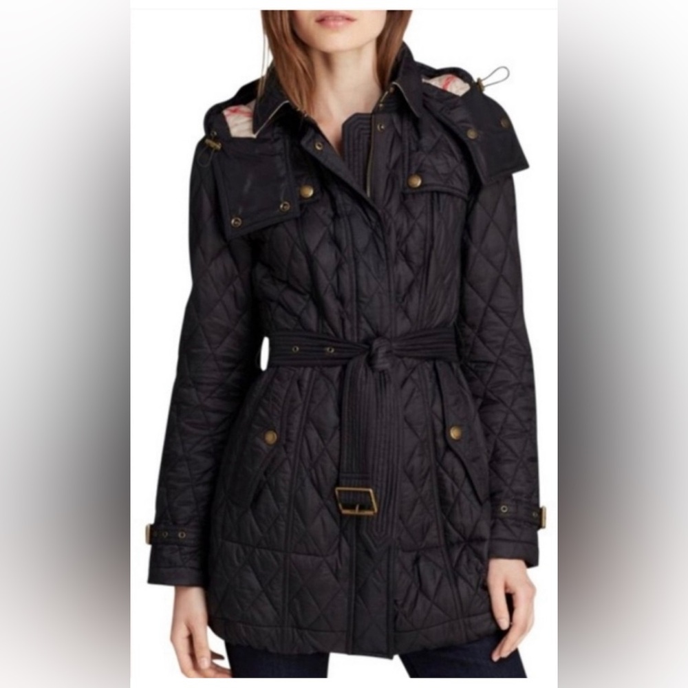 BURBERRY BRIT finsbridge quilted belted coat